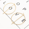 E-5383  3 Style Simple Hoop Earrings For Women Hollow Round Circle Earrings With Heart Earrings Golden Color Jewelry