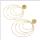 E-5382 Gold Metal big 4 Layers Circle Round Tassel Drop Earrings For Women Party Jewelry Gifts