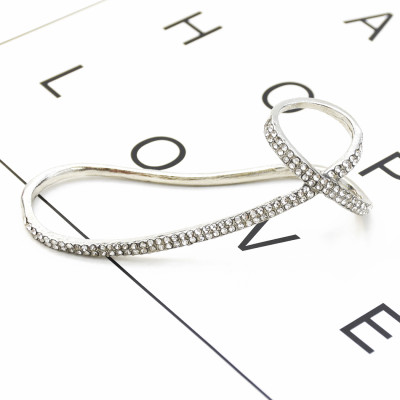 B-0978 Punk style bracelet shiny rhinestone bracelet hard hand back bracelet for women party jewelry gift