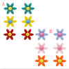 E-5393 3pairs/set Trendy Acrylic Flower Shaped Stud Earrings for Women Bridal Party Jewelry Gift