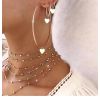 E-5383  3 Style Simple Hoop Earrings For Women Hollow Round Circle Earrings With Heart Earrings Golden Color Jewelry