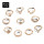R-1509 10pcs/set New fashion Gold Plated Rhinestone Beads Midi Finger Ring Sets Ethnic Women Girls Rings