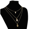N-7257 Fashion Gold Metal Natural Sea Shell Pendant Necklaces Multilayer Link Chains Necklace For Women Summer Jewelry