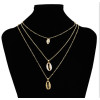 N-7257 Fashion Gold Metal Natural Sea Shell Pendant Necklaces Multilayer Link Chains Necklace For Women Summer Jewelry