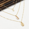 N-7257 Fashion Gold Metal Natural Sea Shell Pendant Necklaces Multilayer Link Chains Necklace For Women Summer Jewelry