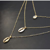 N-7257 Fashion Gold Metal Natural Sea Shell Pendant Necklaces Multilayer Link Chains Necklace For Women Summer Jewelry