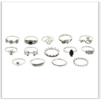 R-1510  3 Styles New Fashion  Gold  Silver Plated Rhinestone  Midi Finger Ring Sets  Ethnic Women Girls Rings