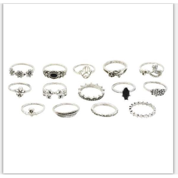 R-1510  3 Styles New Fashion  Gold  Silver Plated Rhinestone  Midi Finger Ring Sets  Ethnic Women Girls Rings
