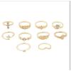 R-1510  3 Styles New Fashion  Gold  Silver Plated Rhinestone  Midi Finger Ring Sets  Ethnic Women Girls Rings