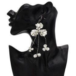 E-5394 New Elegant Gold Silver Metal Leaf Drop Dangle Earrings for Women Summer Party Jewelry