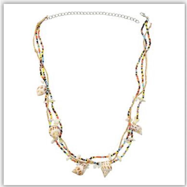 N-7259 Fashion Colorful Beads Acrylic Stone Conch Pendant Statement Necklaces for Women Boho Party Beach Jewelry