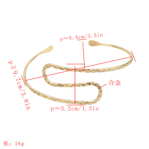 B-0979 New Fashion Indian Retro Trend Silver Gold Metal Adjustable Double Open End Spiral pattern Bracelet Bangle Charming  Armlet