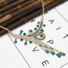 N-7263 New Fashion Full Blue Rinestone Crystal Statement Necklace Earring Bracelet  Jewelry Sets For Women Bridal Party Jewelry