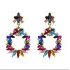 E-5397 Luxury Colorful Crystal Drop Earrings for Women Bohemian Rhinestone Tassel Earrings Statement Jewelry Party