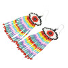 E-5398 Fashion Devil's Eye Small Beads Tassel Summer Style Drop Earrings Female Wedding Party Jewelry
