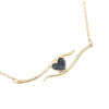 N-7262 Simple Gold Chain Black Red Enamel Heart Pendant Necklaces for Women Girl Party Jewelry