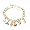 B-0980 Fashion Korean Gold Chain Geometric  Pearl  Pendant  Bracelet For Women Party  jewelry.