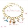 B-0980 Fashion Korean Gold Chain Geometric  Pearl  Pendant  Bracelet For Women Party  jewelry.