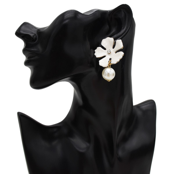 E-5400  6 Color  Trendy Acrylic Flower Shaped Stud Earrings preal for Women Bridal Party Jewelry Gift