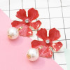 E-5400  6 Color  Trendy Acrylic Flower Shaped Stud Earrings preal for Women Bridal Party Jewelry Gift