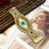 B-0982 Devil's Eye Bracelet Bohemian Rice Bead Bracelet Shiny Wide Jewelry Magnet Link Easy to Wear