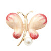 P-0441 Women Pearl Enamel Butterfly Brooches Dress Banquet Party Accessories