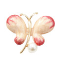 P-0441 Women Pearl Enamel Butterfly Brooches Dress Banquet Party Accessories