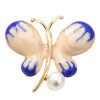 P-0441 Women Pearl Enamel Butterfly Brooches Dress Banquet Party Accessories