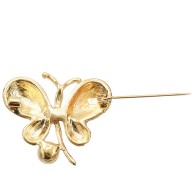 P-0441 Women Pearl Enamel Butterfly Brooches Dress Banquet Party Accessories