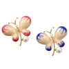 P-0441 Women Pearl Enamel Butterfly Brooches Dress Banquet Party Accessories