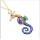 N-7264 New Fashion Gold Chain Rhinestone Hippocampus Pendant  Unique Necklace For Women Party Jewelry