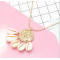 N-7265 Women Gold Link Chain Natural Shell Pendant Necklace Boho Summer Beach Party Jewelry