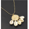 N-7265 Women Gold Link Chain Natural Shell Pendant Necklace Boho Summer Beach Party Jewelry