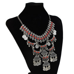 N-7268 3 color Women Jewelry Sets Imitation Pearl Maxi Necklace Earring Set Boho Vintage Jewelry