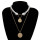 N-7269 FASHION DOUBLE GOLD ALLOY PEARL NECKLACE COIN PENDANT LADIES PARTY JEWELRY