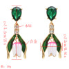 E-5406 Elegant Flower Shape Crystal Drop Earrings for Women Bridal Wedding Party Summer Jewelry
