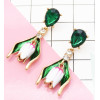E-5406 Elegant Flower Shape Crystal Drop Earrings for Women Bridal Wedding Party Summer Jewelry