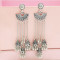 E-5408 Indian Vintage Silver Gold Long Tassel Statement Jhumka Earrings With Birdcage For Women Party Ethnic Jewelry
