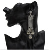 E-5408 Indian Vintage Silver Gold Long Tassel Statement Jhumka Earrings With Birdcage For Women Party Ethnic Jewelry