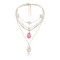 N-7274 Fashion beaded transparent rough alloy necklace shell pendant ladies party jewelry