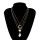 N-7273 Letter Pearl Gold Multi-layer Chain Necklace for Woman