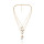 N-7273 Letter Pearl Gold Multi-layer Chain Necklace for Woman