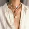 N-7274 Fashion beaded transparent rough alloy necklace shell pendant ladies party jewelry