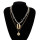 N-7275 MULTILAYER FASHIONABLE TRANSPARENT ROUGH STONE ALLOY NECKLACE COIN PENDANT PARTY JEWELRY