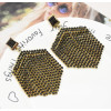 E-5409  4 Colors Big Women Rhinestone Beaded Statement Drop Earrings for Bridal Wedding Party Jewelry