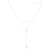 N-7277 Fashion Double Layers Gold  Silver Long Tassel  Pendant   Necklaces for Women Party Jewelry