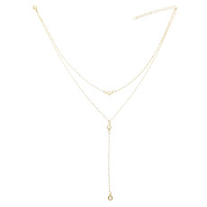 N-7277 Fashion Double Layers Gold  Silver Long Tassel  Pendant   Necklaces for Women Party Jewelry