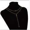 N-7277 Fashion Double Layers Gold  Silver Long Tassel  Pendant   Necklaces for Women Party Jewelry