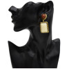 E-5413 2 Colors Contrast Square Acrylic Fashion Dangle Earrings For Women Wedding Party Jewelry