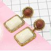 E-5413 2 Colors Contrast Square Acrylic Fashion Dangle Earrings For Women Wedding Party Jewelry